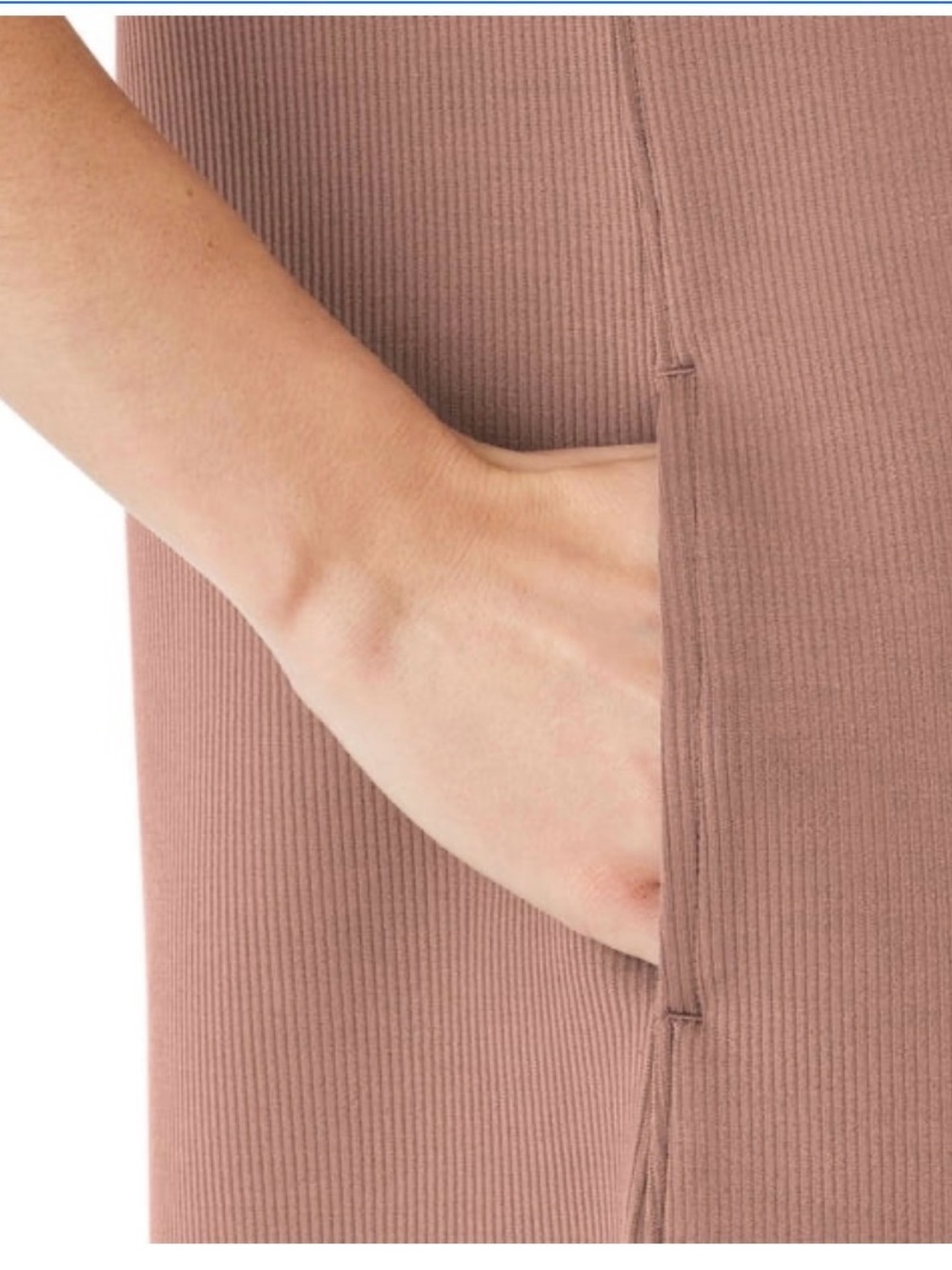 Woman’s Member’s Mark Sandwash Ribbed Short Sleeve Dress in Mauve Brown Sz L - Picture 3 of 9